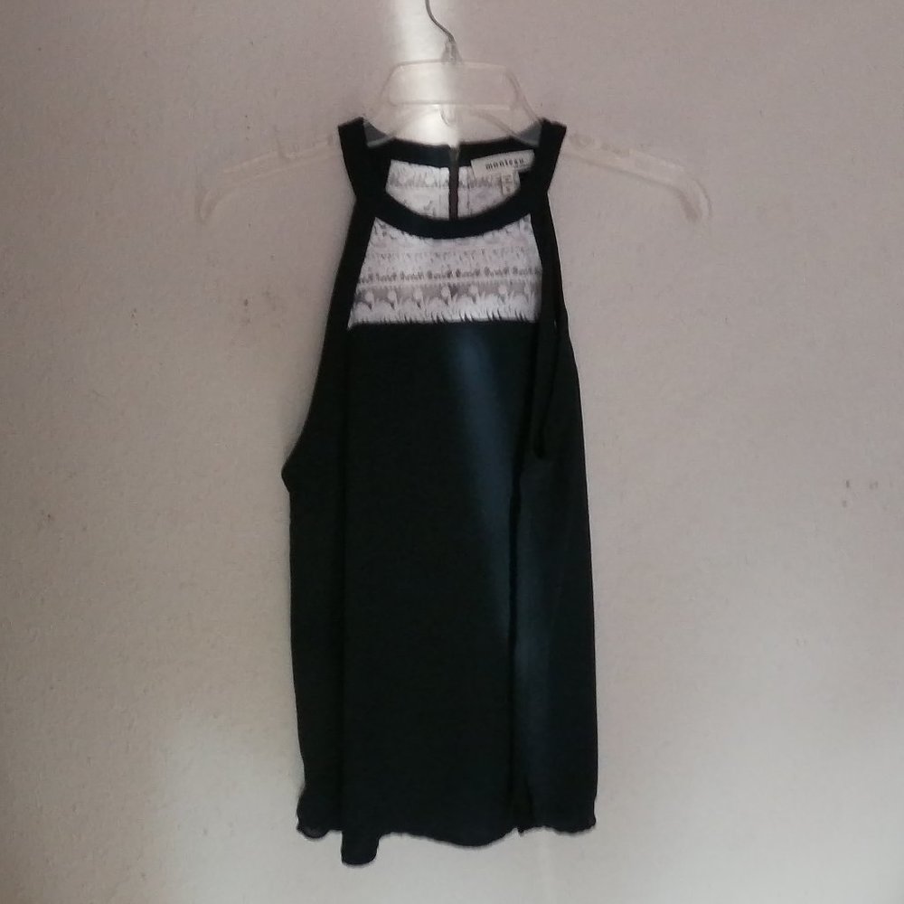 Navy Top with Lace Details